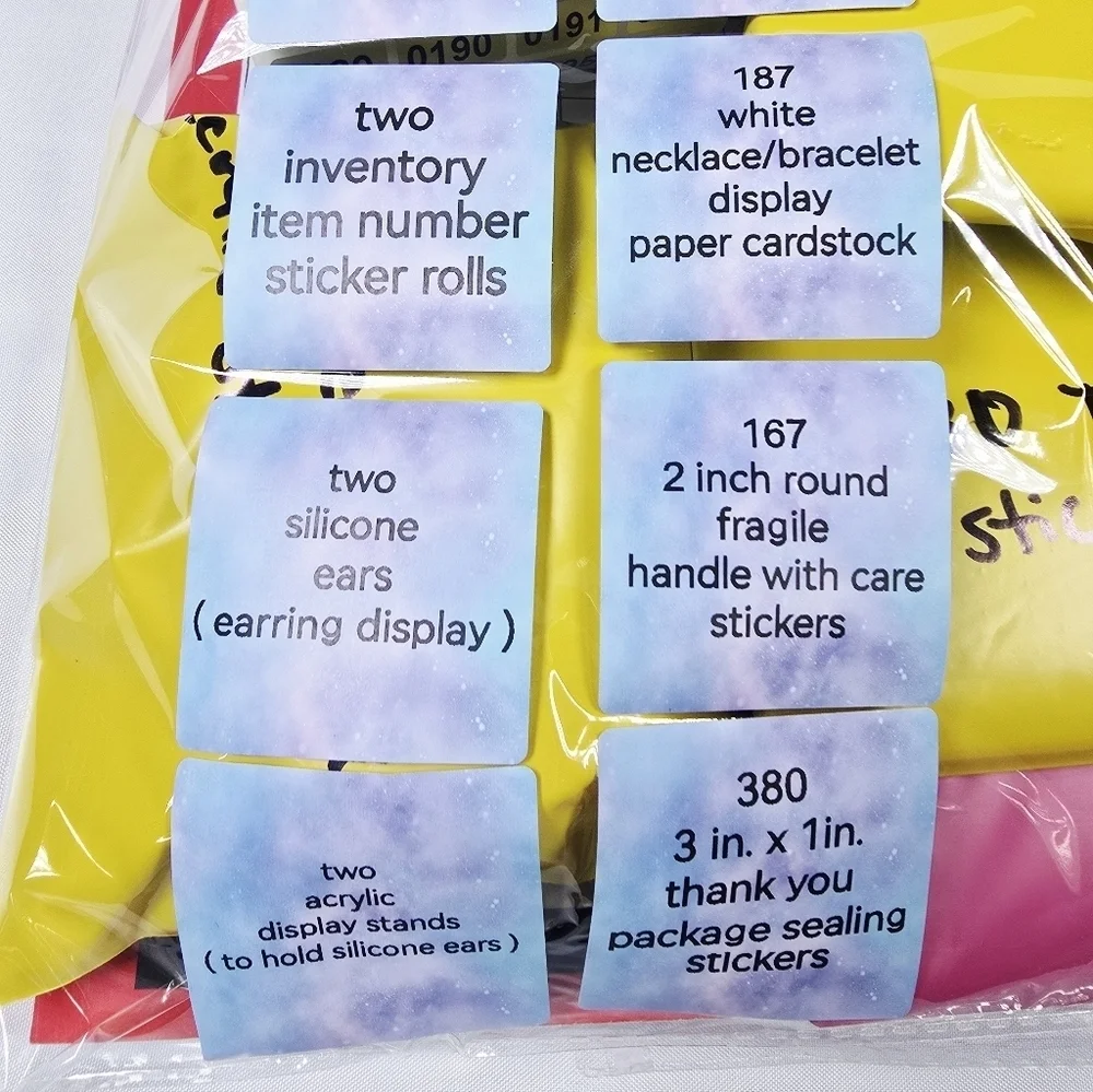 852pc Resellers Accessories Lot STICKERS,DISPLAYS, ITEM NUMBERS, LOG BOOK & MORE